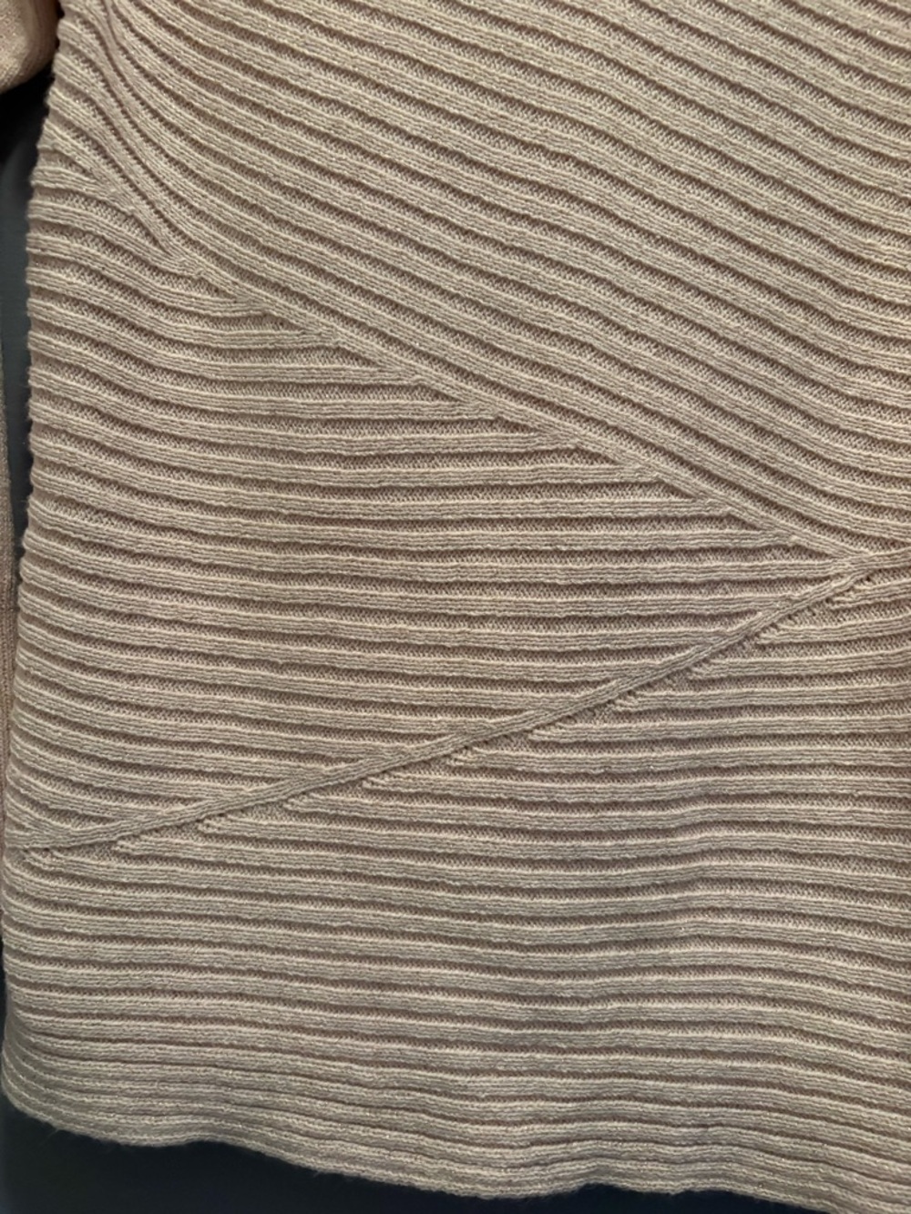 New York & Company Ribbed Cowl Neck Sweater Pink with Gold embellishment - Picture 3 of 8